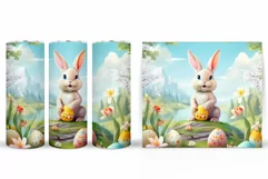 Cute Bunny Tumbler Sublimation. Bunny Easter Tumbler Design Product Image 2