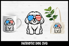 Patriotic Maltese Dog with American Flag Sunglasses SVG Product Image 1