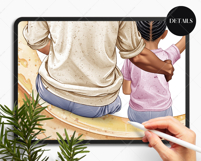 Moon with Dad Clipart Portrait Creator Product Image 6