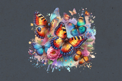 Watercolor Butterflies sublimation print design PNG Product Image 2