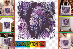 Stylish Tote Bag Magic PNG, Flower Pattern Product Image 1
