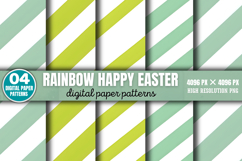 Rainbow Happy Easter Digital Paper Background PNG Product Image 1