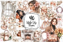 Winter Lily Flowers Clipart Product Image 1