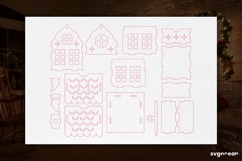 Christmas House Gift Box SVG | Laser Cut | Glowforge Product Image 3