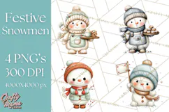 Christmas Snowman Clipart PNG Winter Holiday Characters Pnga Product Image 1