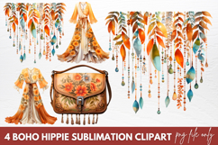 Boho Hippie Sublimation Clipart PNG Product Image 1