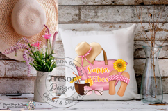 Pink Summer Vibes Beach Tote Design | Tropical Vacation Art Product Image 9