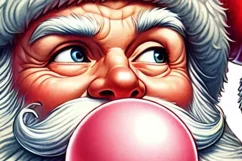 Retro Groovy Santa Claus PNG,Preppy Blowing Bubble Christmas Product Image 5