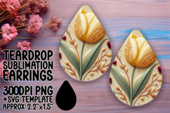 Gorgeous Teardrop Earrings Design Template , 3D Flower Product Image 1