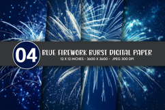 Blue Firework Burst Digital Paper Product Image 1
