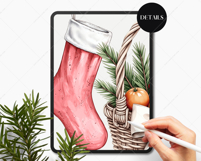 Christmas Socks DIY Clipart Set Portrait Creator Product Image 8