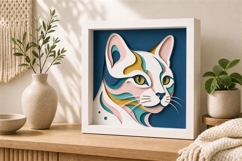 Cat portrait layered paper cut svg Product Image 2