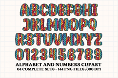 Knitted Alphabet png clipart, knitted texture doodle letters Product Image 3