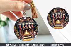 Christmas Keychain Sublimation - Christmas Keychain PNG Product Image 1