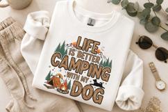 Camping with my Dog PNG, Vintage Retro Camper Sublimation Product Image 9