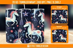 Unicorn Milkyway Tumbler Wrap Designs, Sublimation Wrap Product Image 1