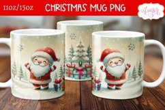 Cute Santa mug PNG template for sublimation | Christmas PNG Product Image 1