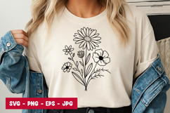 Daisy Botanical Sketch SVG Product Image 1