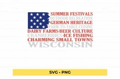 Wisconsin Characteristic Words | American Flag SVG Product Image 1