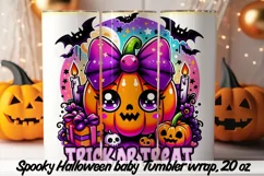 Cute and Spooky Halloween Tumbler wrap PNG, 20 oz. Product Image 3
