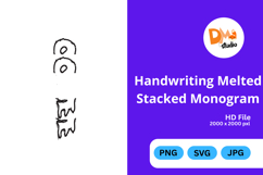 Handwriting Melted Stacked Monogram Product Image 1