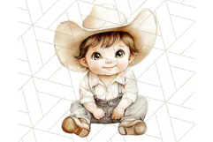Cowboy Clipart PNG, Kid Western Country Graphic Product Image 5