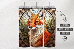 Red Fox Stained Glass Square Coaster - 4 Variation Product Image 1