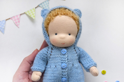 Knitted clothes for 7&quot;/18 cm Waldorf doll. 16 PDF patterns Product Image 9
