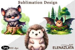Animal clipart, Cute baby Watercolor clipart Product Image 1