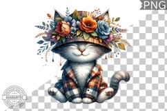 Floral Crown Cat Sublimation Clipart Bundle Product Image 10