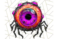 Spooky Halloween Eye PNG, Cute Eyeballs Halloween Clipart Product Image 5