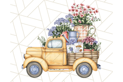 Floral Farm Truck Clipart, Cottagecore Country Truck Png Product Image 5