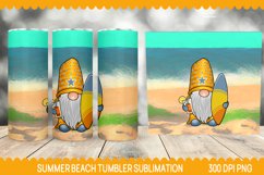 Summer Tumbler Sublimation, Beach Tumbler, Beach Gnome Product Image 1