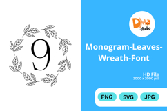 Monogram Leaves Wreath Font Product Image 1