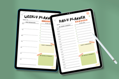 Cute Daily &amp; Weekly Planner Template |Aesthetic Pastel Canva Product Image 3