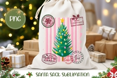 Pink Christmas Santa Sack, Christmas Tree Gift Bag Product Image 1