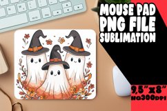Adorable Ghost Mouse Pad Halloween Sublimation PNG Product Image 1