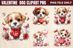 Valentine Dog Clipart PNG Product Image 1