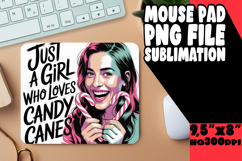 JOYFUL MOUSE PAD PNG ART, Just A Girl Product Image 1