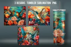 Tumbler Wrap Sublimation | Hummingbird Stained Glass Tumbler Product Image 1