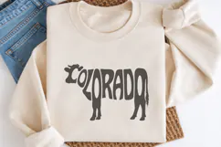 Colorado SVG | Cow Shape Word Art | Ranch PNG | Western Cut Product Image 2