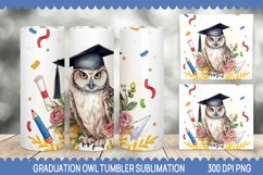 Graduation Owl Tumbler Sublimation - Owl Tumbler Wrap- 20 oz Product Image 1