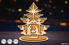 Christmas Tree Stands SVG Bundle | Glowforge | Laser Cut Product Image 6
