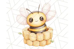 Adorable Bee Clipart PNG, Kawaii Bumblebee Illustrations Product Image 5