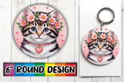Luminous Round Designs Sublimation, Cat Valentin's Day Product Image 1