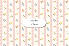 Pastel Floral Stripe Seamless Pattern for Fabric Design Product Image 1