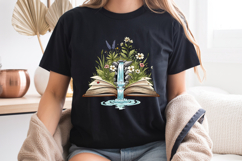 Floral Book Lover Png, Waterfall in Book Sublimation Design Product Image 8