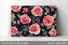 Roses Cutting Board. Flowers Cutting Board Sublimation Product Image 1