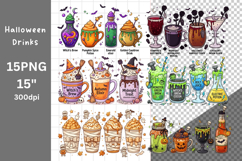 Halloween bundle PNG, Halloween drinks PNG Product Image 1