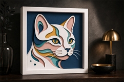 Cat portrait layered paper cut svg Product Image 3